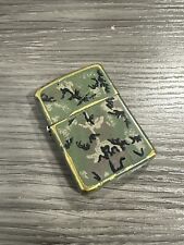 1989 Vintage Zippo Lighter - Army Green Camouflage - Olive Matte - Pipe Insert picture