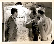 GA167 1945 Original Photo BACK TO BATAAN WWII Era Film Military Officials Map picture