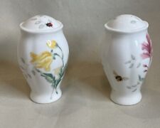 Lenox Butterfly Meadow Salt and Pepper Shakers Set Floral Flowers Bees Ladybugs picture