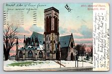 Memorial Church Springfield MA Old Vintage Postcard View 1900s Undivided Back picture