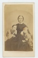 Vintage Photo CDV by Asa B. Eaton Mom With Two Daughters Lowell MA 1860s picture