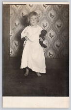 RPPC Adorable Little Girl With Teddy Bear 🧸 Early 1900's Unposted (449) picture