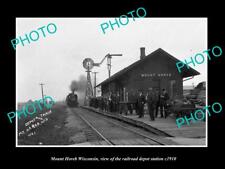 OLD 8x6 HISTORIC PHOTO OF MOUNT HOREB WISCONSIN RAILROAD DEPOT STATION c1910 picture