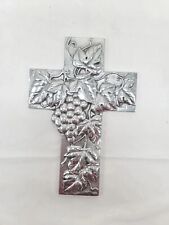 The Boozell Collection Cross Pewter Handcrafted Vineyard Religious Deco 9 Inches picture