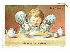 19th Hardware Kitchen Iron Ware Graniteware Victorian Trade Card NORTHAMPTON MA picture