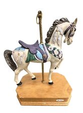 A Summit Collection Exclusive 🎶 “Memory” Porcelain Carousel Horse Wood Base 10” picture