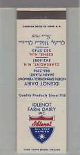 Matchbook Cover - Dairy Related - Idlenot Farm Dairy North Springfield, VT picture
