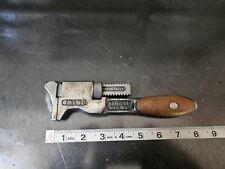 Antique Trimo 8”  Adjustable Monkey Wrench PERFECT HANDLE. MINT RARE PAT'D  picture