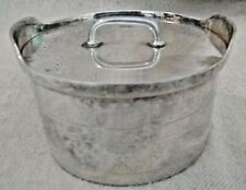 Vintage Silver Plated  container  India silver plated container 3''h x 4.5''dia picture