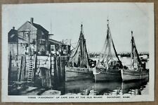 Three Fishermen. Cape Ann Old Wharf. Rockport Massachusetts Vintage Postcard picture