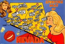 NV, Nevada  SPORTING MAP  Busty Blonde  ARTIST'S RISQUE VIEW  4X6 Postcard picture