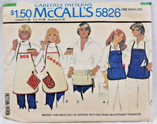 1977 McCalls Sewing Pattern 5826 Mens & Womens Aprons 3 Styles One Size Vtg 6329 picture
