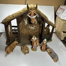 Fontanini 6 Piece Lighted Nativity Village Stable 54520 5” Complete W/Box 2001 picture