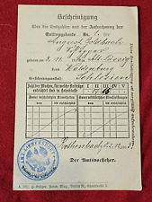 Pre WW2 WWII German Quittungskarte forced labor document ink stamp 1926 Germany picture