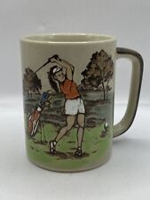 Vintage Otagiri Lady Golfer Woman Golf Mug Coffee Cup Ceramic ~4