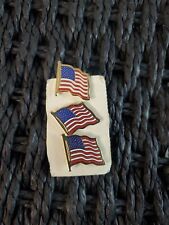Vintage Patriotic Pins United States Flag 3 Piece Wavin Flag High Quality USA picture