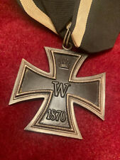 EXTREMELY RARE VINTAGE 1870 GRAND CROSS OF THE IRON CROSS WITH RIBBON HALLMARKED picture