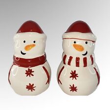 Christmas Holiday Snowman Couple Salt And Pepper Shakers picture