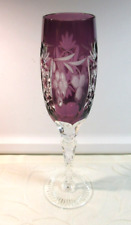 AJKA MARSALA *1 Cut-To-Clear Crystal/Amethyst Fluted Champagne Glass* 9