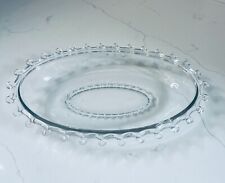 Dazzling Vintage Heisey Lariat Clear Glass Oval Serving Bowl 13” Flawless picture