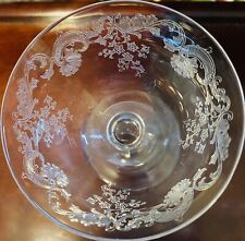 1920's Art Nouveau Nick Nora Cocktail Glass Bryce Etch#535-3 Barware Intricate-8 picture