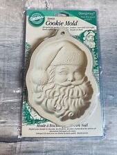 New Wilton Pottery 1997 Christmas Santa Claus Face Cookie Mold Sealed Baking picture