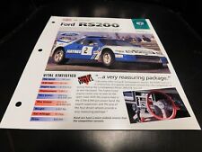 1984-1988 Ford RS200 Spec Sheet Brochure Photo Poster 85 86 87 picture