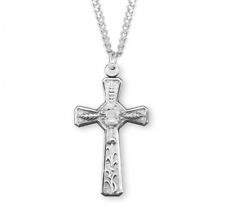Hand Polished Pendant 925 Sterling Silver 1.7 inch x 0.9 inch Eucharist Cross picture