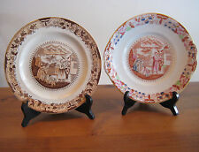 2 ANTIQUE PLATES CHARLES ALLERTON & SONS ENGLAND c1910 RARE picture