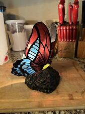 Vintage Tiffany Style Stained Glass Butterfly Accent Lamp Night Light Desk Lamp picture