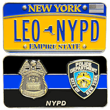 GL3-006 NYPD New York License Plate Thin Blue Line Police Sergeant Challenge Coi picture