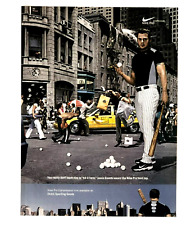 2003 Nike Jason Giambi Advertisement Hitting Baseballs NY City Street Print AD picture