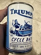 Vintage 1950’s Triumph MotorCycle Bath Motorcycle Pint Metal Can (FULL) Original picture