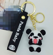 New Cute Happy Panda 3D Cartoon PVC Bags Hanger Pendant Keychains Key Rings picture