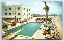 Postcard - The Kimberly Hotel Pool Cabanas in Miami Beach Florida FL c1960s picture