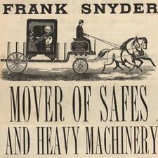 1886 BUFFALO SNYDER FRANK MOVER SAFES MACHINERY HORSE CARRIAGE WEST EAGLE ST   picture