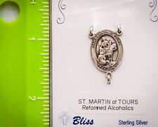 St Martin of Tours Sterling Rosary Center Medal by Bliss, New, Rosary Shop picture