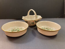 Lenox Fine China Holiday Dimension Series (Holly Berry) 24K - 2 Bowls, Basket picture