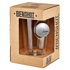Original BenShot Pint Glass w/ Real Golf Ball Groomsmen Unique Man Gift picture