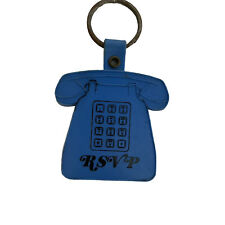 Vintage Blue Phone Shape RSVP AT&T Key Chain Family Federal Credit Union 3