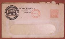 1931 The Great Western Oil Co. Advertising Postal Cover Crown Motor Oil Blk5SB-3 picture