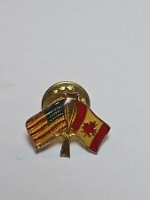 Vintage American Flag and Canadian Flag  Enamel Lapel Pin picture