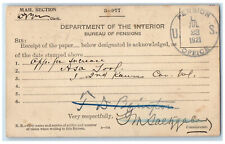 1921 Mail Section US Pension Office Dept of Interior Washington DC Postal Card picture