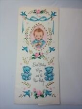 Vintage Coronation Greeting Card Baby Congrats 1950s Unused w/Envelope picture
