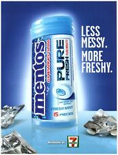2013 Mentos Chewing Gum Print Ad, Less Messy More Freshy Pure Breath 7-Eleven picture