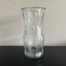 Vintage Brody Co Vase Clear Glass Textured Rib Leaf Pattern C973 9.5 Inch picture