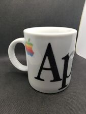 Vintage Apple Computers Macintosh Coffee Mug Rainbow Wrap Around Letters 80s picture