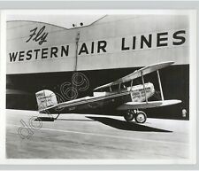 DOUGLAS M-2 BIPLANE On Runway Outside WESTERN AIR LINES Hangar 1926 Press Photo picture