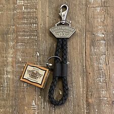NOS Harley-Davidson 100th Anniversary '03 Braided Leather/Metal Key Fob RARE VTG picture
