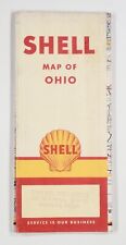 1957 SHELL OIL MAP OF OHIO tourism advertising BRIAR HILL SHELL Traverse City picture